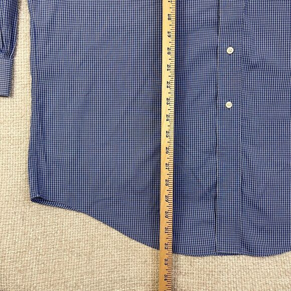 Brooks Brothers Shirt Men's 16.5 (32/33) Blue Check Button Down Long Sleeve - Picture 5 of 8